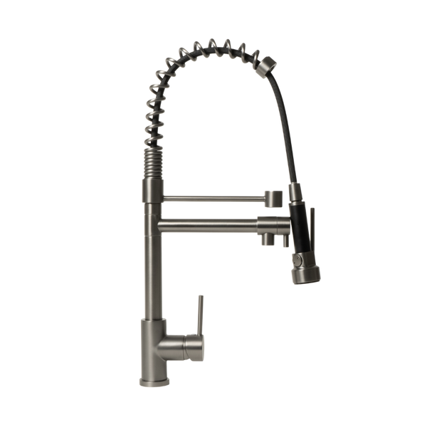 Alma Cleo Brushed Gunmetal Pull Down Dual Spray Mixer