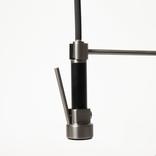Alma Cleo Brushed Gunmetal Pull Down Dual Spray Mixer