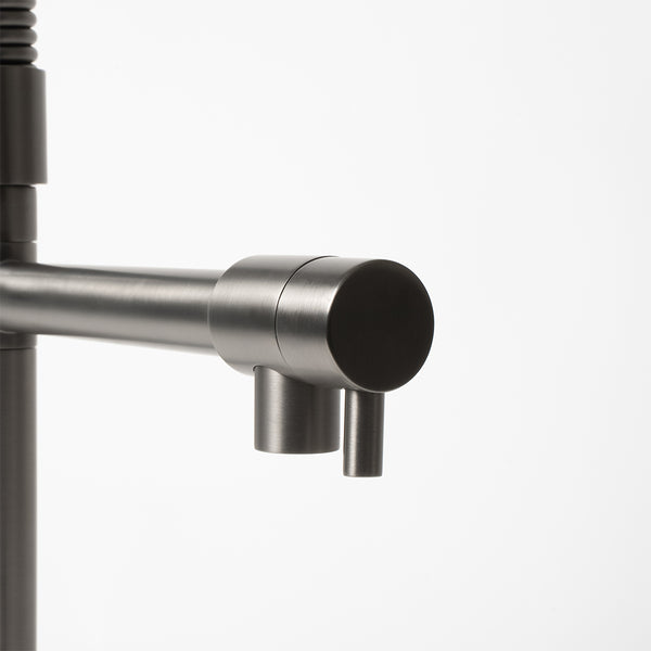 Alma Cleo Brushed Gunmetal Pull Down Dual Spray Mixer
