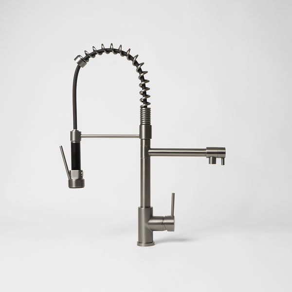 Alma Cleo Brushed Gunmetal Pull Down Dual Spray Mixer