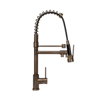 Alma Cleo Brushed Vintage Antique Brass Pull Down Dual Spray Mixer