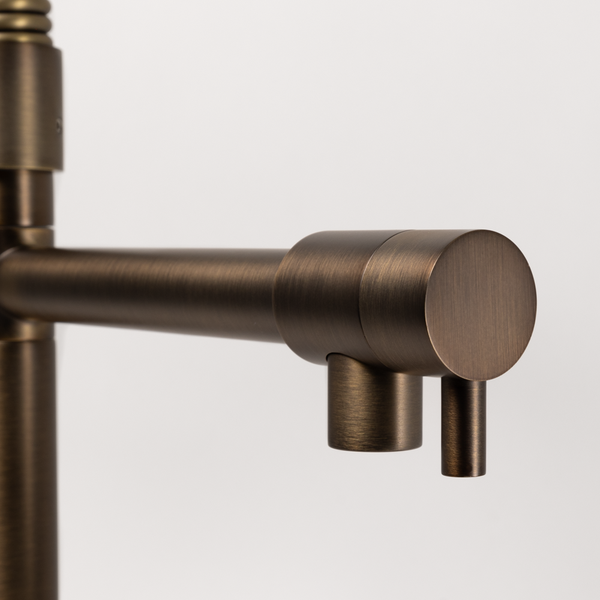 Alma Cleo Brushed Vintage Antique Brass Pull Down Dual Spray Mixer