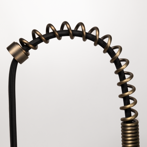 Alma Cleo Brushed Vintage Antique Brass Pull Down Dual Spray Mixer