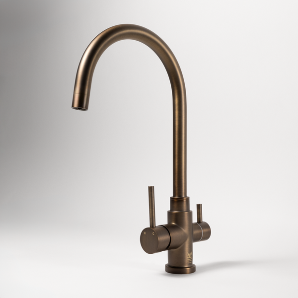 Alma Fleta Brushed Vintage Antique Brass 3 Way Filter Water Tap