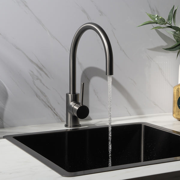 Alma Ashanti Brushed Gunmetal Gooseneck Mixer