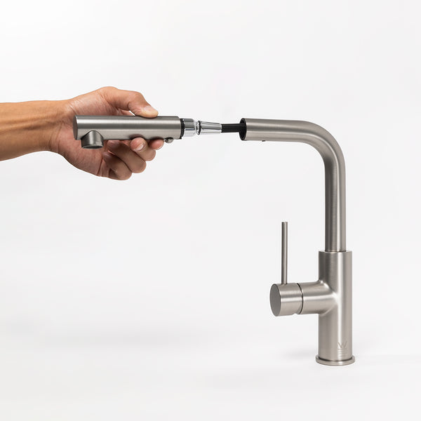 Alma Nisa Square Pull Out Mixer Brushed Nickel