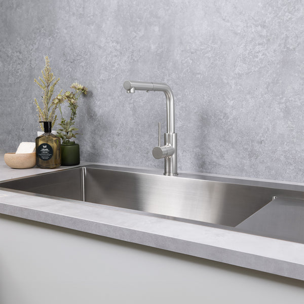 Alma Nisa Square Pull Out Mixer Brushed Nickel