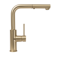 Alma Nisa Square Pull Out Mixer Brushed Brass Gold