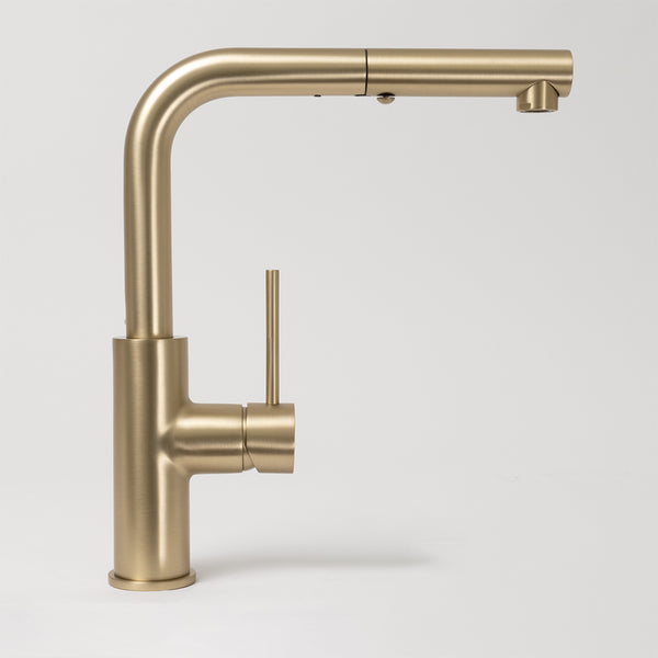 Alma Nisa Square Pull Out Mixer Brushed Brass Gold