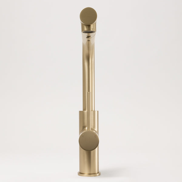 Alma Nisa Square Pull Out Mixer Brushed Brass Gold