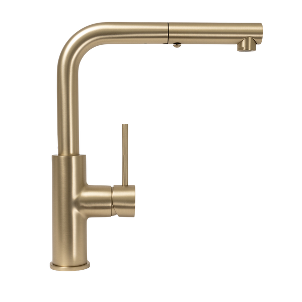 Alma Nisa Square Pull Out Mixer Brushed Brass Gold