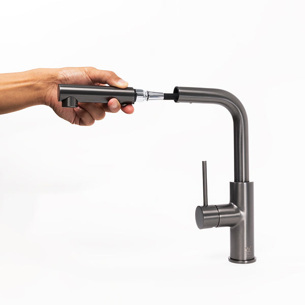 Alma Nisa Square Pull Out Mixer Brushed Gunmetal