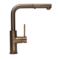 Alma Nisa Square Pull Out Mixer Brushed Vintage Antique Brass