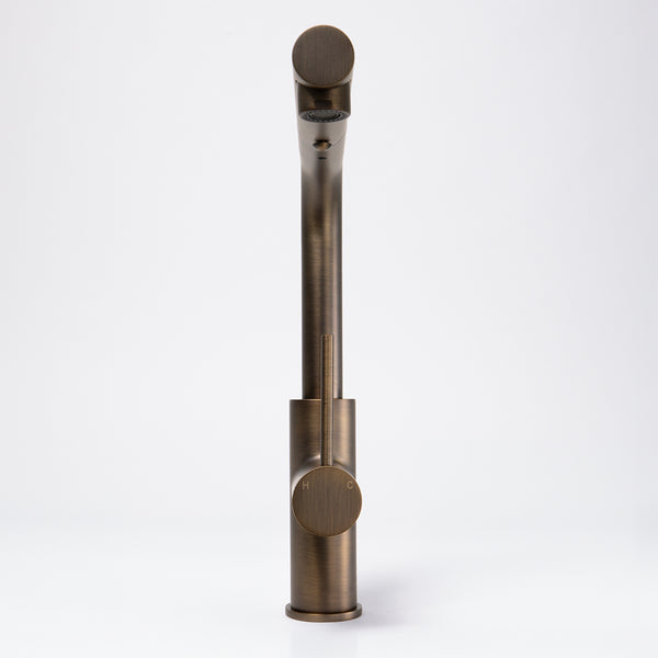 Alma Nisa Square Pull Out Mixer Brushed Vintage Antique Brass