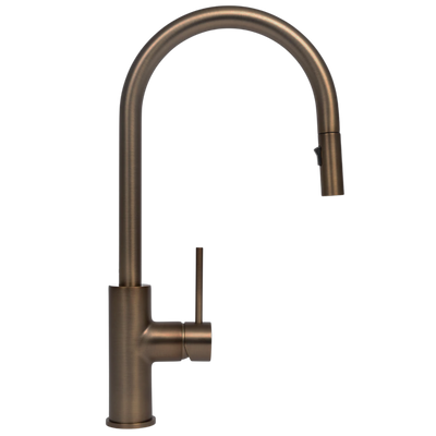 Alma Mira Brushed Vintage Antique Brass Pull Out Mixer