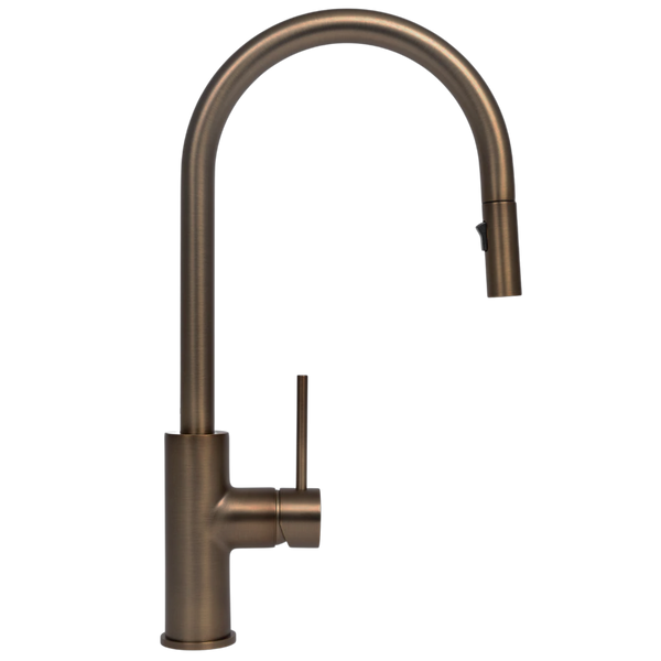 Alma Mira Brushed Vintage Antique Brass Pull Out Mixer