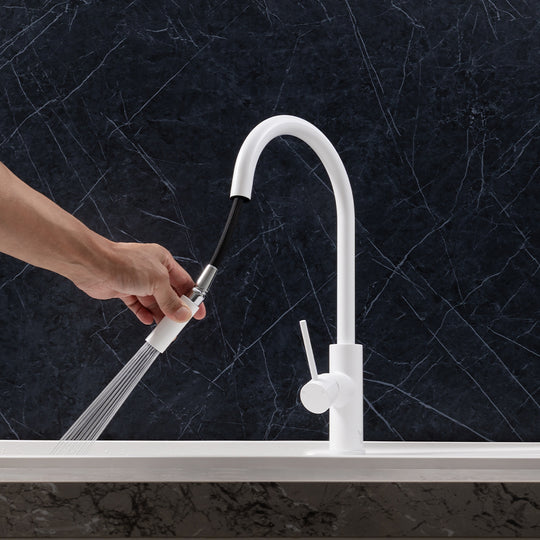 Mira White Pull Out Laundry Tap Mixer