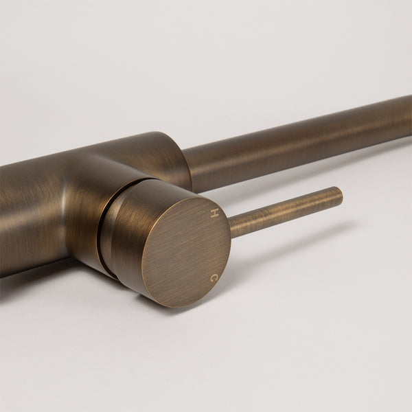 Alma Charlotte Brushed Vintage Antique Brass Square Mixer