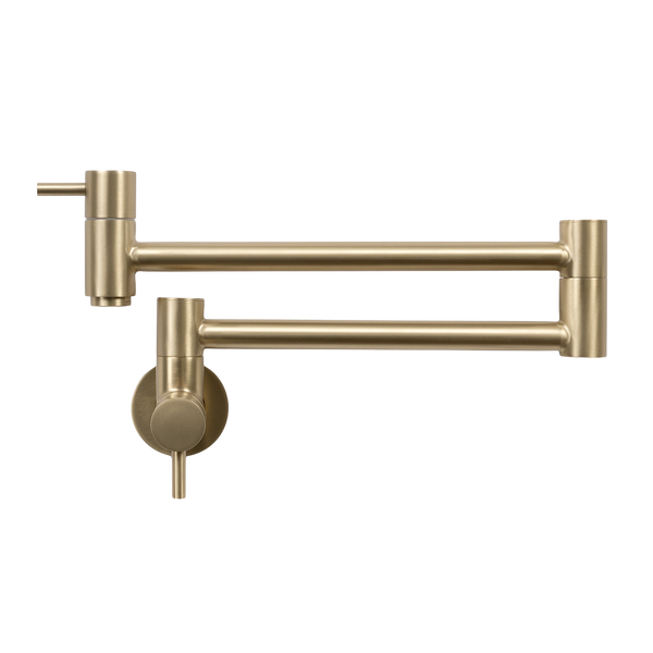 Alma Winslow Wall Pot Filler Brushed Brass Gold