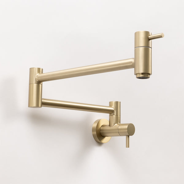 Alma Winslow Wall Pot Filler Brushed Brass Gold