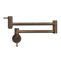 Alma Winslow Wall Pot Filler Brushed Vintage Antique Brass