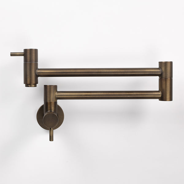 Alma Winslow Wall Pot Filler Brushed Vintage Antique Brass