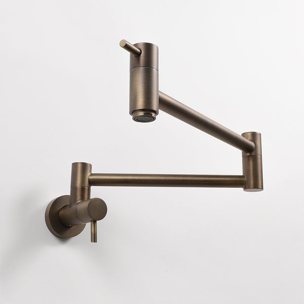 Alma Winslow Wall Pot Filler Brushed Vintage Antique Brass