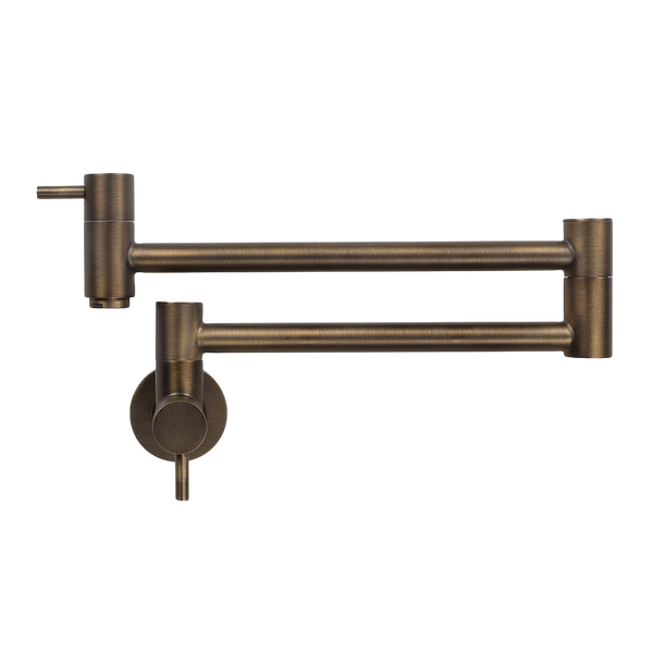 Alma Winslow Wall Pot Filler Brushed Vintage Antique Brass