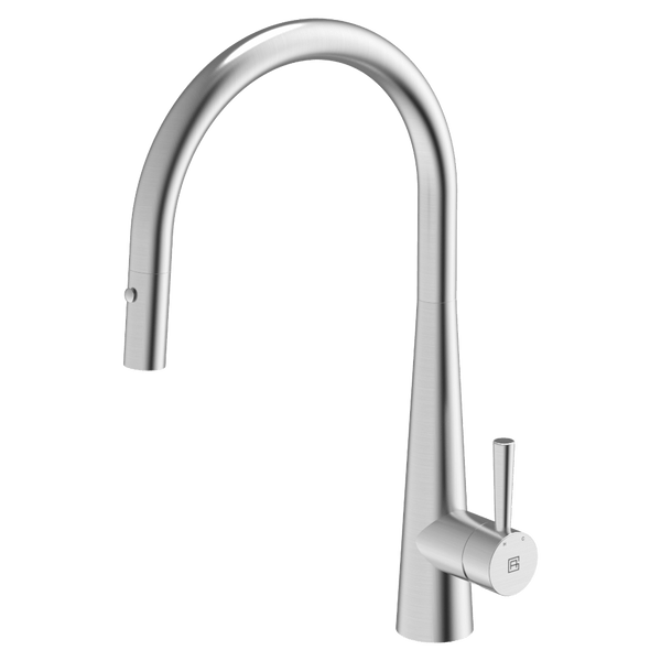 Gareth Ashton 316 Gooseneck Pull Out Dual Spray Function Kitchen Mixer Brushed Steel