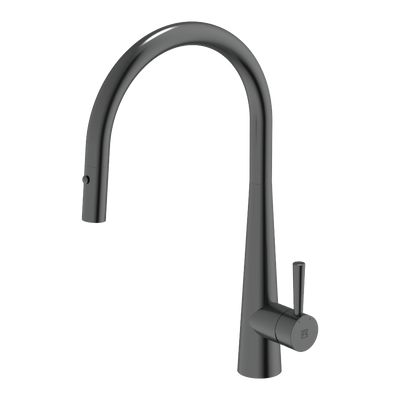 Abey 304 Gooseneck Pull Out With Dual Spray Function Kitchen Mixer Black Pearl