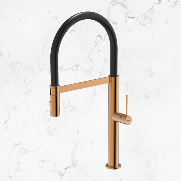 Abey 304 Chef Dual Spray Magnetic Pull Down Kitchen Mixer Artisan Copper