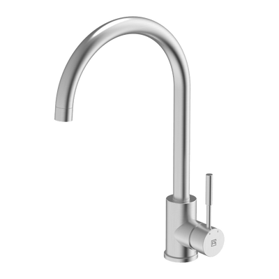 Gareth Ashton 304 Gooseneck Kitchen Mixer Brushed Steel