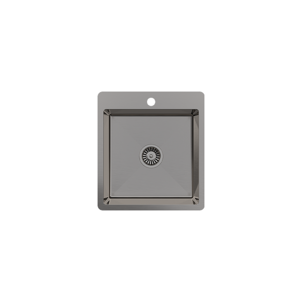 Alma Kayla 450x500 Single Bowl Tap Landing Sink Brushed Gunmetal