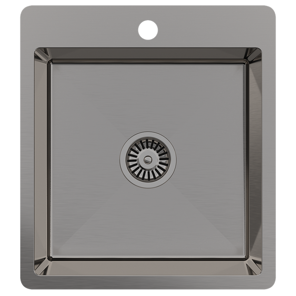 Alma Kayla 450x500 Single Bowl Tap Landing Sink Brushed Gunmetal