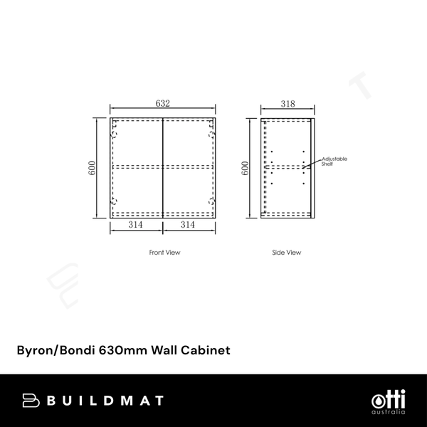 Otti Byron/Bondi 630mm Natural Oak Wall Cabinet