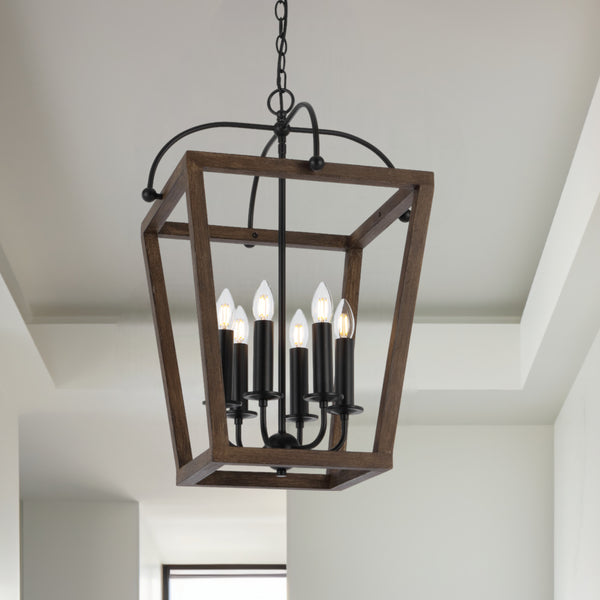 Telbix Lacota 6 Light Pendant Black