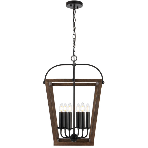 Telbix Lacota 6 Light Pendant Black