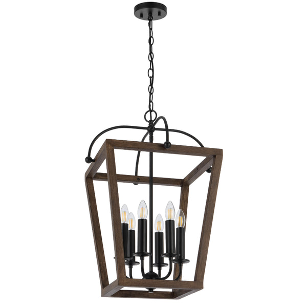 Telbix Lacota 6 Light Pendant Black