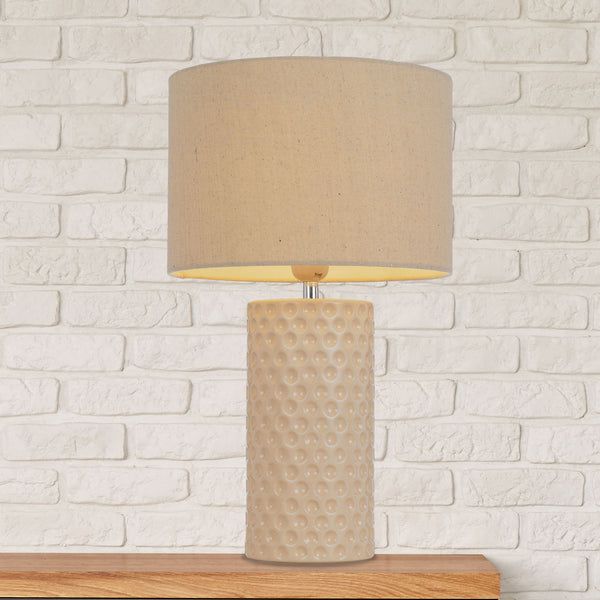 Telbix Lamar Ceramic Table Lamp Cream