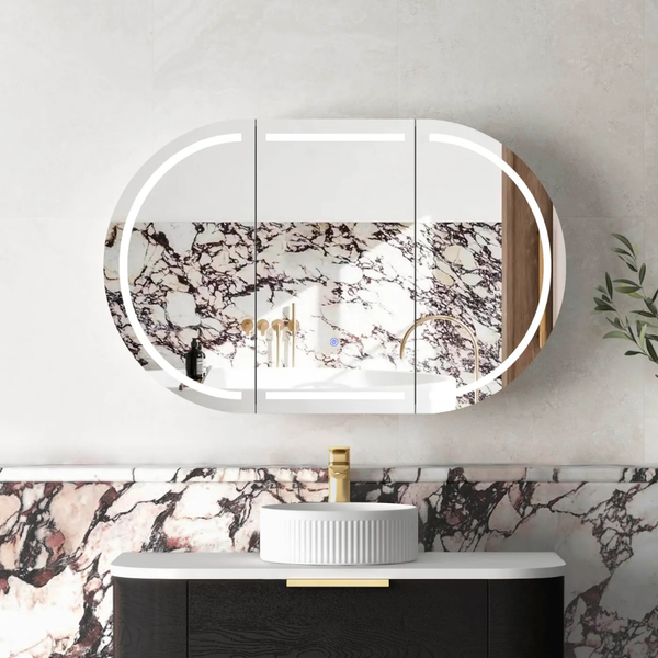 Otti LED Bondi 1200mm Black Oak Shaving Cabinet Premium Edition