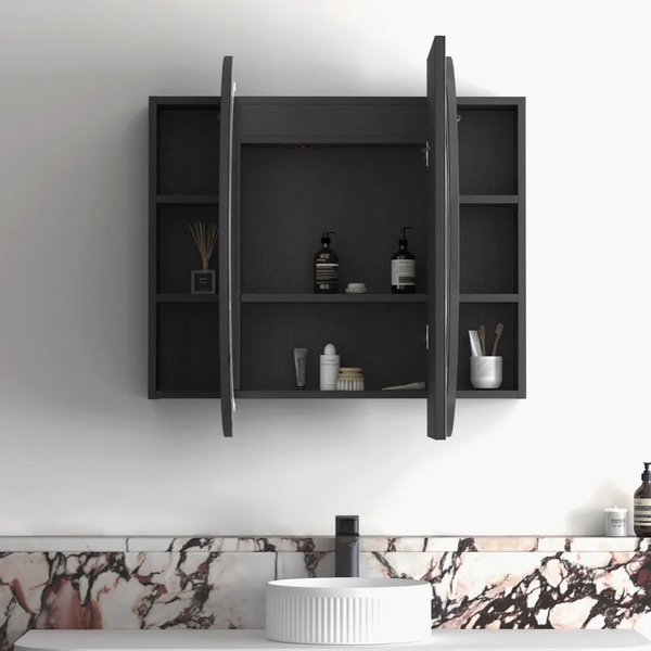 Otti LED Bondi 1200mm Black Oak Shaving Cabinet Premium Edition