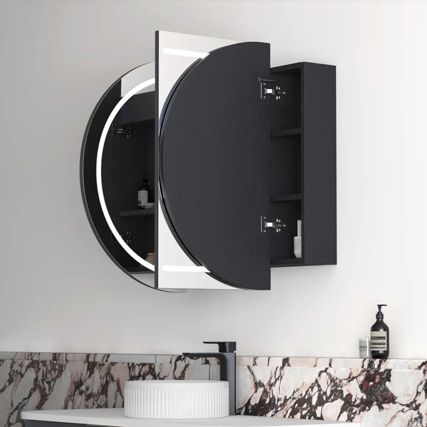 Otti LED Bondi 1200mm Black Oak Shaving Cabinet Premium Edition