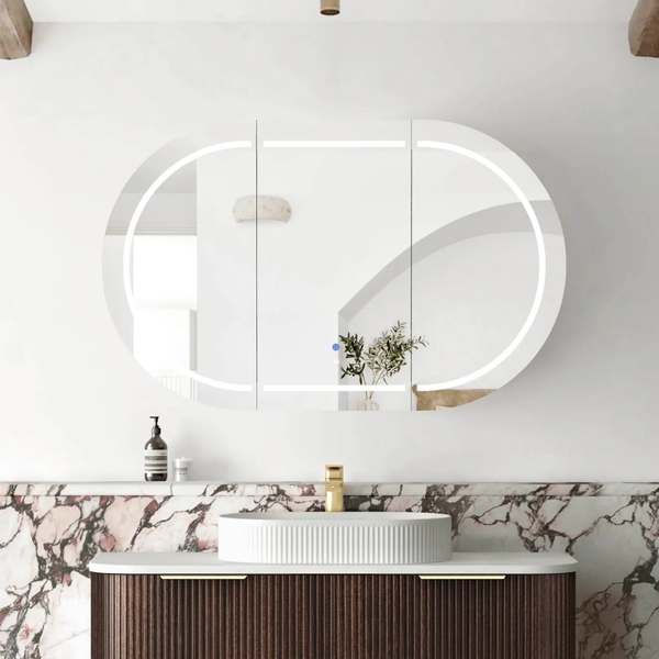 Otti LED Bondi 1200mm Sable Walnut Shaving Cabinet Premium Edition