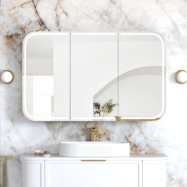 Otti LED Newport 1200mm White Shaving Cabinet Premium Edition