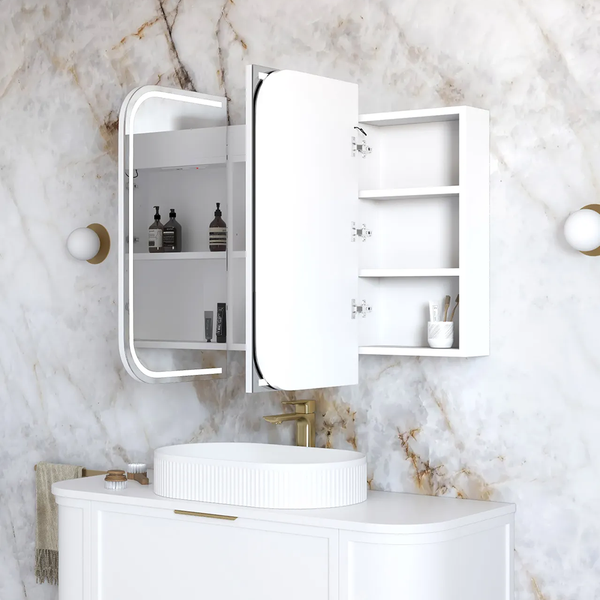 Otti LED Newport 1200mm White Shaving Cabinet Premium Edition
