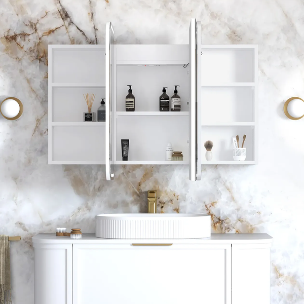 Otti LED Newport 1200mm White Shaving Cabinet Premium Edition
