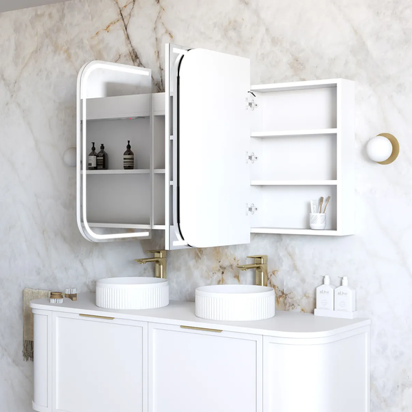 Otti Led Newport 1500mm White Shaving Cabinet Premium Edition Matte White