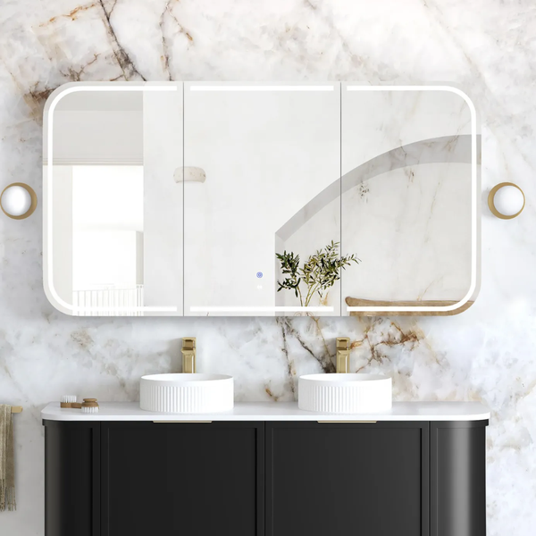 Otti LED Newport 1500mm Shaving Cabinet Premium Edition Black Oak