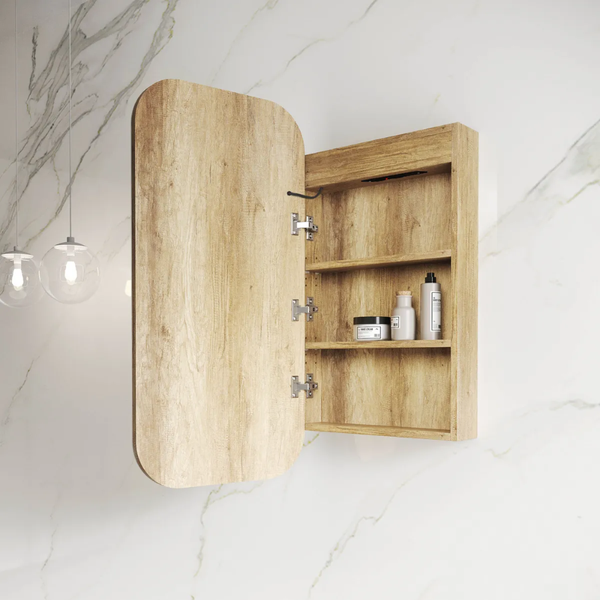 Otti LED Newport 900mm Natural Oak Shaving Cabinet Premium Edition