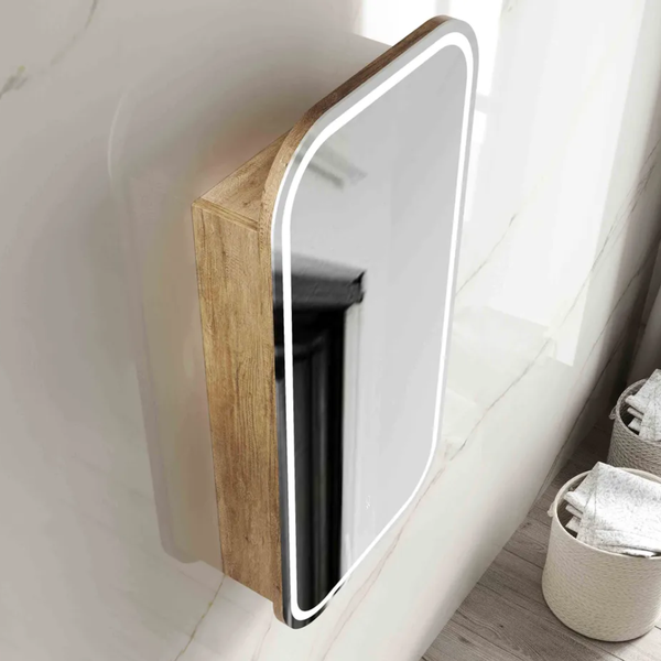 Otti LED Newport 900mm Natural Oak Shaving Cabinet Premium Edition